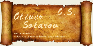 Oliver Solarov vizit kartica
